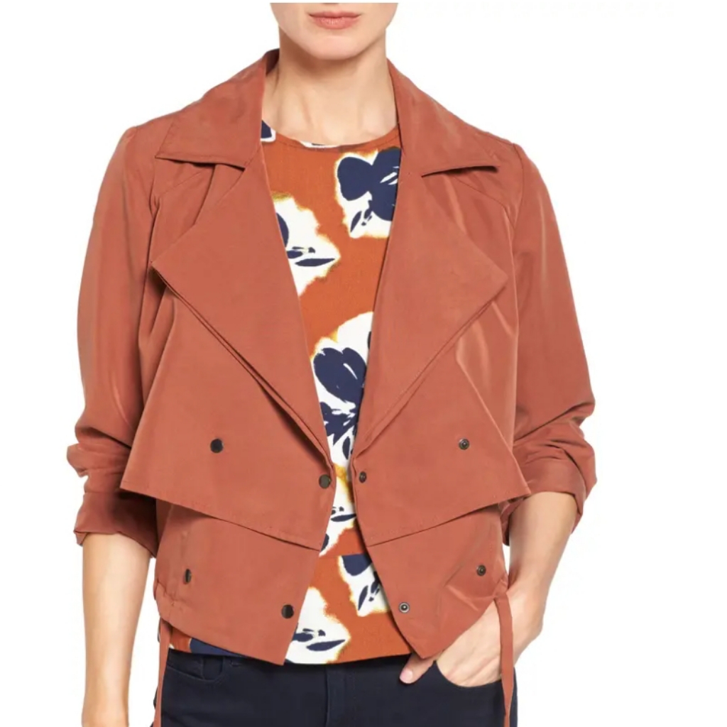 Halogen Rust Orange Button Front Jacket Xl